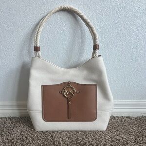 Michael Kors Cream and Brown Women's Bag